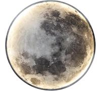 HKLY LED Moon Wall Lamp with Remote Control, Indoor Acrylic Wall Lights 3D Moon Night Light Round Dimmable Wall Lighting for Bedroom Living Room Hallway Stairs, 3 Color Temperature (24cm)