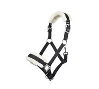 HKM 11796 Bischofshofen Headcollar Plush Padding Horse Halter Black, Warmblood