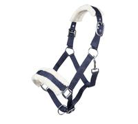 HKM 11796 Bischofshofen Headcollar Plush Padding Horse Halter Dark Blue, Pony