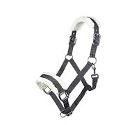 HKM 11796 Bischofshofen Headcollar Plush Padding Horse Halter Dark Grey, Warmblood