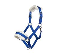 HKM 11796 Bischofshofen Headcollar Plush Padding Horse Halter Royal Blue, Thoroughbred