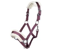 HKM 11796 Bischofshofen Headcollar Plush Padding Horse Halter Wine Red, Pony