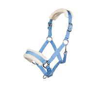 HKM 11796 Headcollar Bischofshofen Plush Padding Horse Halter, Baby Blue, Thoroughbred