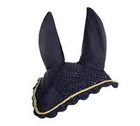 HKM 3387 Fly Bonnet, Protection from Insects/Flies, Ear Protector Dark Blue/Gold, for Pony