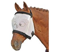 HKM 40741200 Fly Mask with Teddy Edge Funny L, White