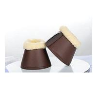 HKM 8503 Comfort Faux Leather Bell Boots with Padding - Boots - Large, Dark Brown