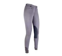 Hkm 9064 Penny Easy Girls' Jodhpurs, Knee Patch, Dark Grey/Dark Grey, 48