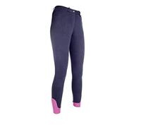 HKM Adult Jodhpurs Kate Silicone Knee Patch6900 Dark Blue 44 Trousers, 6900 Dark Blue, 44