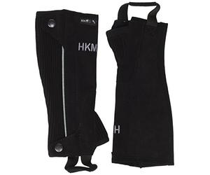 HKM Adult 'Special' Riding Half Chaps - Imitation Suede, 9195 Black/Grey, XL Trousers, 9195 Grey, XL