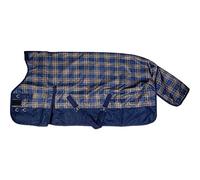 HKM Cleveland check 600D, with fleece Highneck rug Navy/Brown Check 6'4