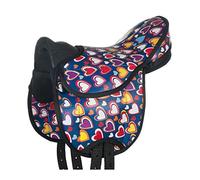 HKM Colourful Shetland Pony Saddle Set Heart/Navy One Size