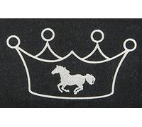 HKM Crown with Horse Iron On Motive Gold Flex Moda Glitter One Size
