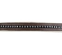 HKM Crystal Soft Padded Head Collar Set with snap hook Brown/Beige Cob