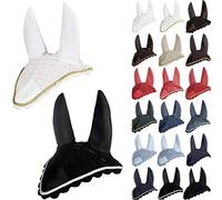 HKM Ear bonnet Light Brown/Gold Pony
