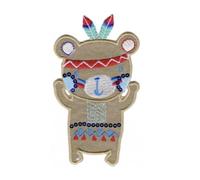 HKM Embroidered Iron On Patches Red/Blue Bear