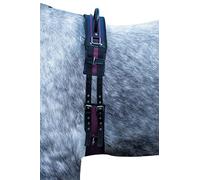 HKM Exclusive Lunging Girth Navy/Wine Red Striped Shetty