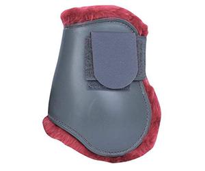 HKM Fetlock Boots -Teddy- Back Pony Dark Khaki/Dark Red