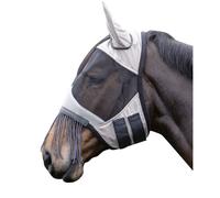 Hkm Fly Mask with Ears and Fringe - Pony · Silver/Grey