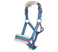 HKM Funny Horses Head Collar Purple/Aqua/Silver Pony