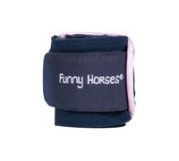 HKM Funny Horses Hearts Fleece Bandages Dark Blue 150 cm