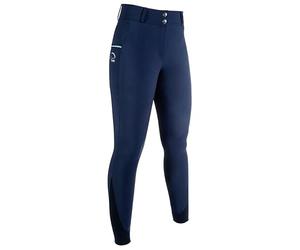 HKM Girl's Comfort Style Silicone Full seat Riding Breeches, Deep Blue, 13/14 Years