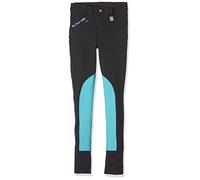HKM Girl's My First Riding Breeches, Dark Blue/Turquoise, 7/8 Years