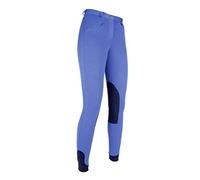 HKM Girl's Reithose -Penny Easy- Kniebesatz Trousers, Kornblau/Dunkelblau, 170