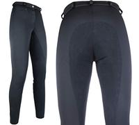 HKM Girl's Winner Softshell Winter Riding Breeches, Black, 8/9 Years