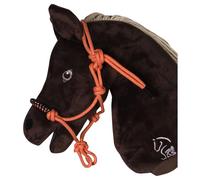HKM Hobby Horsing Knot Halter with Rhinestones - Adjustable Halter for Horse - Realistic Hobby Horse Accessories for Children (Orange)