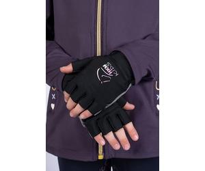 HKM Hobby Horsing Riding Gloves Black/Gray 8