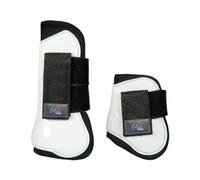 HKM Jumping Boots and Fetlock Boots Set of 4 Genoa, White/Black, Warmblood