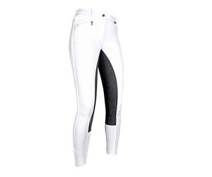 HKM Kids Basic Belmtex Grip- 3/4 Besatz Breeches, white/black, 38