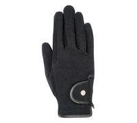 HKM Kids Professional Nubuk Look Riding Gloves, Black/Black, 12 Years