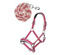 HKM Kopenhagen Head collar set with snap hook Magenta Pony
