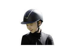 HKM Lady Shield Riding Helmet, Dark Blue/Silver Shiny, M 55 cm - 57 cm Size