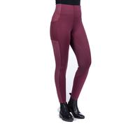 Hkm Mesh Silicone Full Seat Riding Tights - UK 8 - 10 · Burgundy