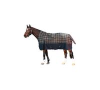 Hkm Pittsburgh Check 600D 300g Highneck Turnout Rug - 6'4 · Navy/Green Check