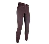 HKM Reithose -Basic Belmtex Grip Easy- 3/4 Besatz Trouser Dark Brown/Dark Brown 38