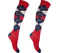 HKM Reitsocken -Check Classico- Socks Red/Dark Blue XS