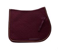 HKM Saddle Cloth 7391 Dark Red/Gold Thoroughbred/Warmblood