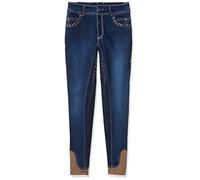 Hkm Sports Equipment Children's Jodhpurs -Pasadena Summer Denim Silicone Full Seat Trousers, Unisex_Adult, Trouser, 4057052015151, Denim Blue, 164 (EU)