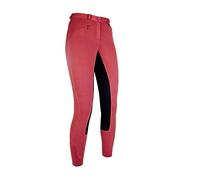 HKM SPORTS EQUIPMENT Jodhpurs Basic Belmtex Grip Easy-3/4 Trimming Trousers, Unisex, Trousers, HKM 4057052120503, Red/black, 164 (EU)