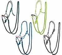 HKM Strass Tack Halters Azure/Pink Pony