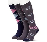 HKM Unisex Cardiff Sock, Grey/Blue, 6-8 EU