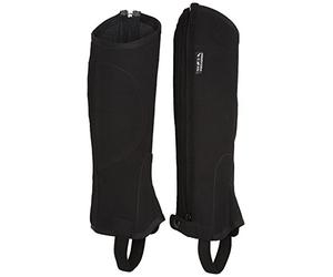 HKM Unisex Half chaps made of imitation nubuck leather, Black, L