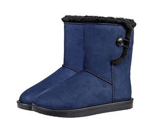 HKM Unisex Kids Davos Button Fur Walking Shoe, Dark Blue, 1 UK
