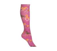 HKM Unisex Pony Club Riding Socks, Pink, 3-5