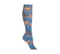 HKM Unisex Pony Club Riding Socks, Smokey Blue, 26-30