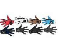 HKM Unisex Professional Nubuk Look Riding Gloves, Black/Babyblue, S