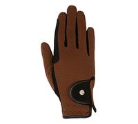 HKM Unisex Professional Nubuk Look Riding Gloves, Black/Brown, S